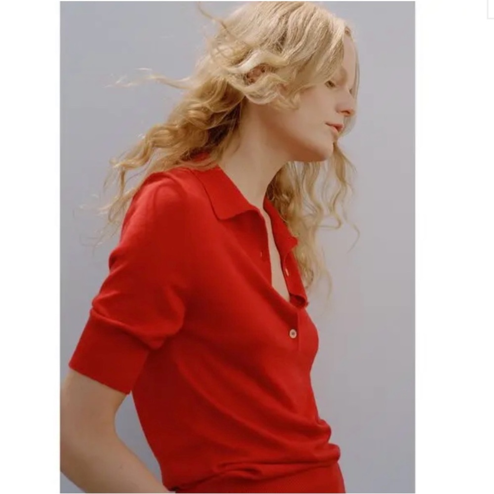 G. LABEL BY GOOP Avery Polo in bright red NEW - Picture 2 of 8